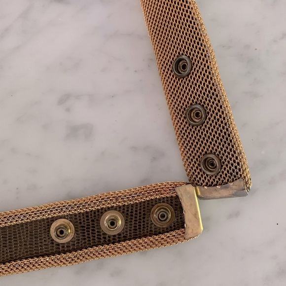 90’s vintage leather belt with Amber studs with gold chains attachment size 32” - Picture 10 of 14